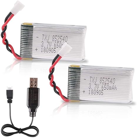2 Baterías Lipo 3.7V 650mAh RC 2 Baterías Lipo 3.7V 650mAh RC
